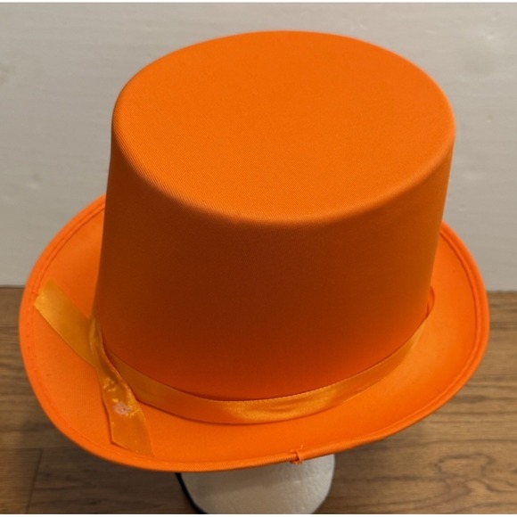 Deluxe ORANGE TOP HAT Dumb & Dumber Magician Clown Prop Costume Cap Formal NEW! - Picture 3 of 5
